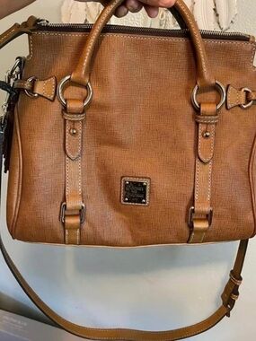 Dooney & Bourke Brown Pebbled Leather Satchel